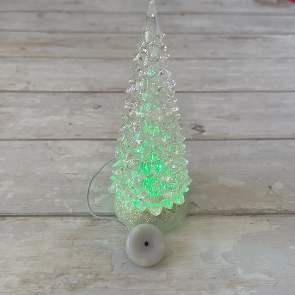 Mini Light Up Christmas Tree Holiday Decor Home Decorations Color Changing Light